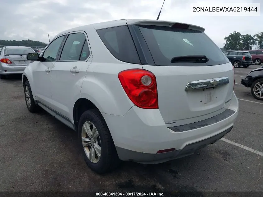 2010 Chevrolet Equinox Ls VIN: 2CNALBEWXA6219444 Lot: 40341394