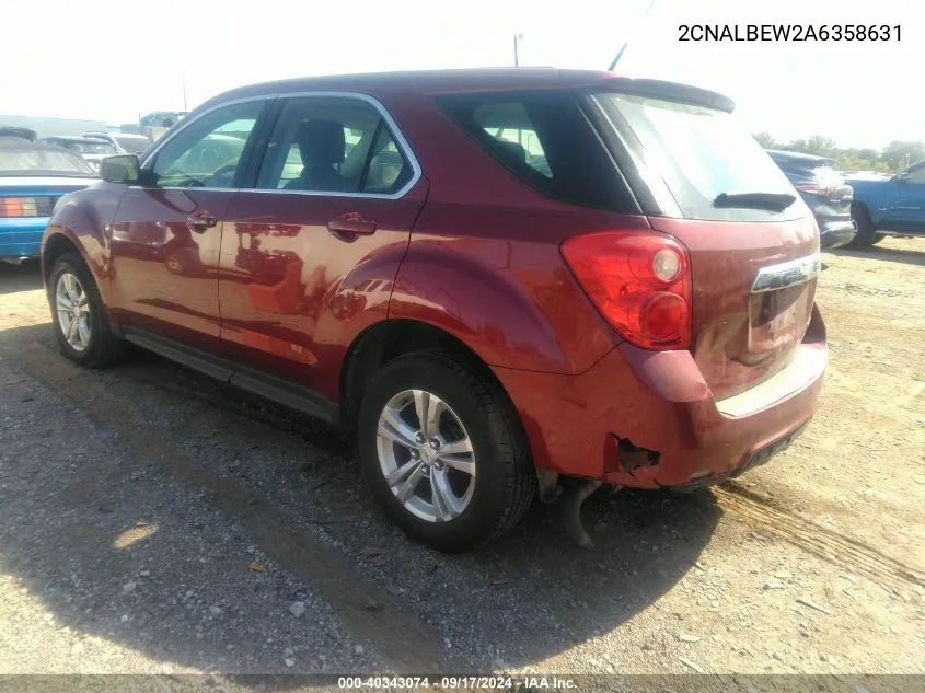 2CNALBEW2A6358631 2010 Chevrolet Equinox Ls