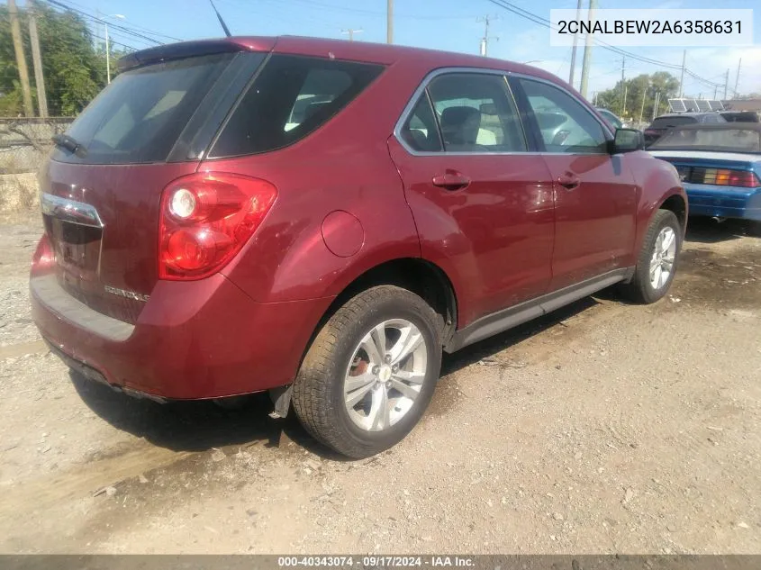 2CNALBEW2A6358631 2010 Chevrolet Equinox Ls