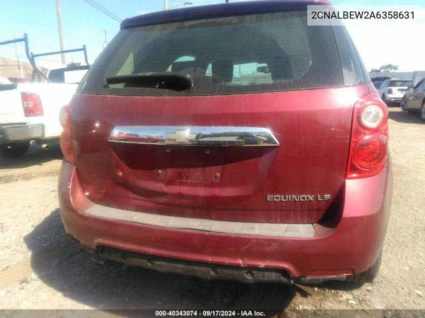 2CNALBEW2A6358631 2010 Chevrolet Equinox Ls