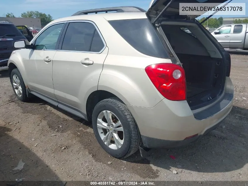 2010 Chevrolet Equinox Lt VIN: 2CNALDEW3A6317078 Lot: 40351742