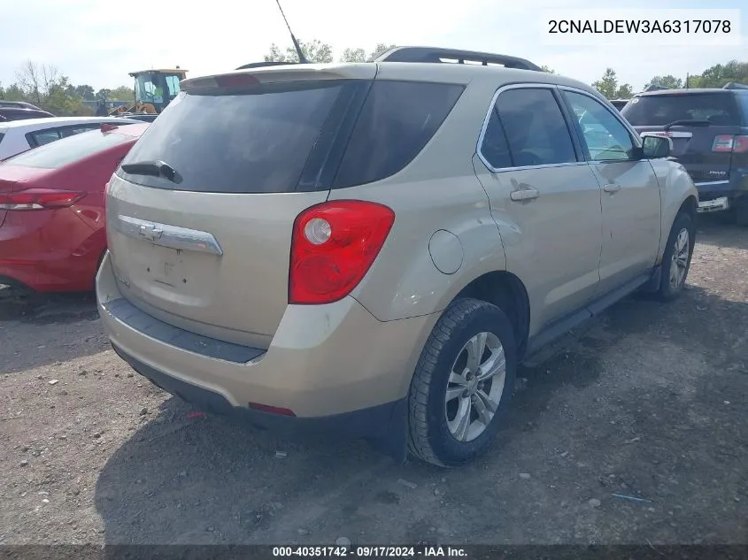 2010 Chevrolet Equinox Lt VIN: 2CNALDEW3A6317078 Lot: 40351742