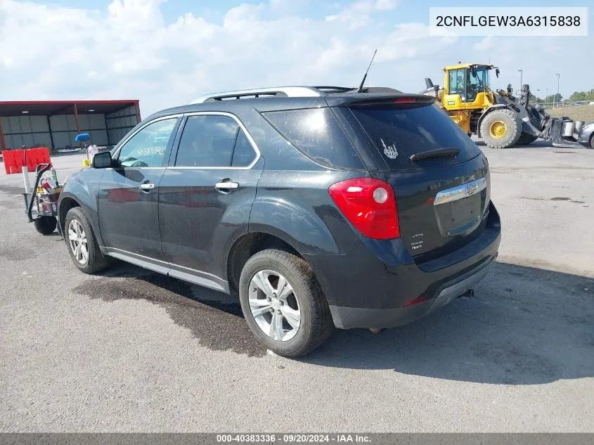 2010 Chevrolet Equinox Ltz VIN: 2CNFLGEW3A6315838 Lot: 40383336