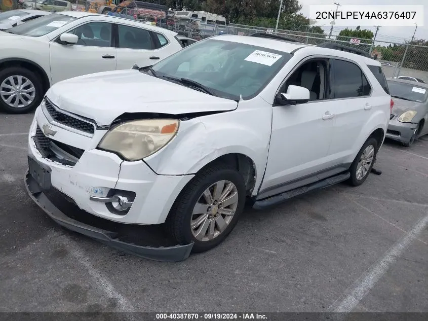 2010 Chevrolet Equinox Lt VIN: 2CNFLPEY4A6376407 Lot: 40387870