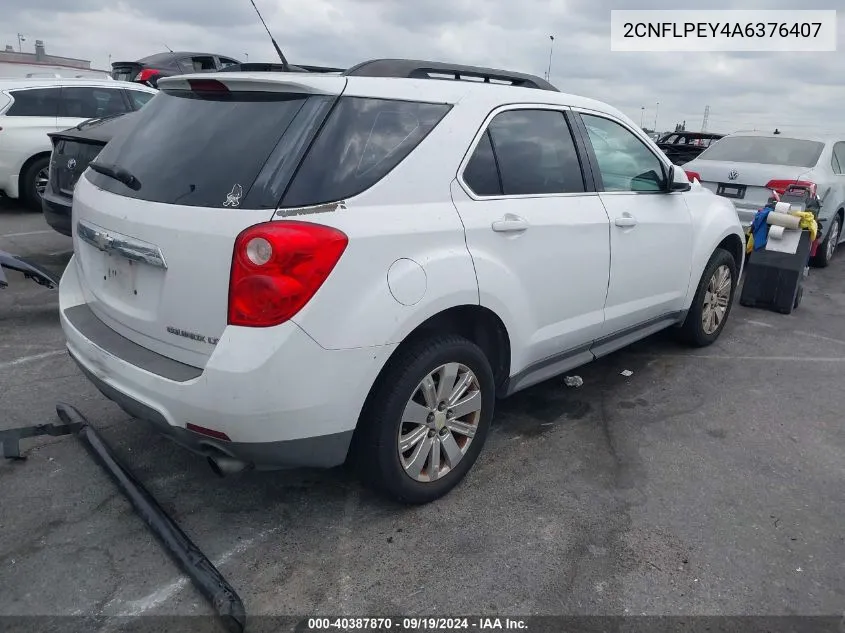 2010 Chevrolet Equinox Lt VIN: 2CNFLPEY4A6376407 Lot: 40387870