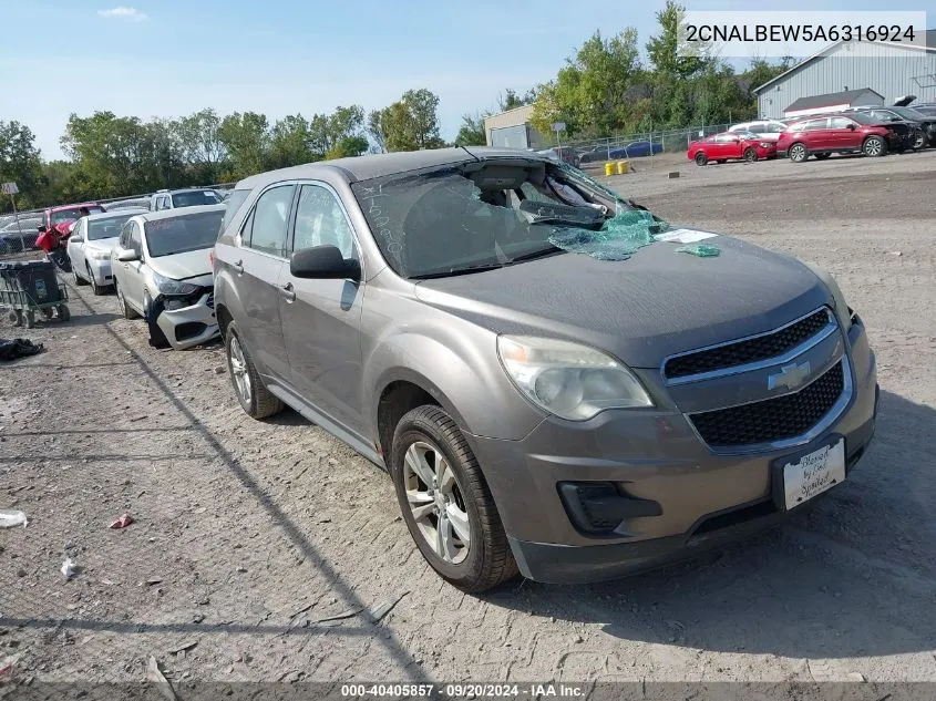 2010 Chevrolet Equinox Ls VIN: 2CNALBEW5A6316924 Lot: 40405857