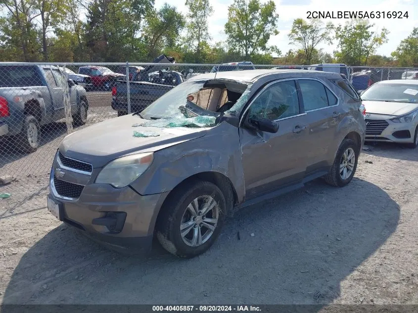 2010 Chevrolet Equinox Ls VIN: 2CNALBEW5A6316924 Lot: 40405857