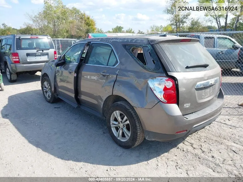 2CNALBEW5A6316924 2010 Chevrolet Equinox Ls