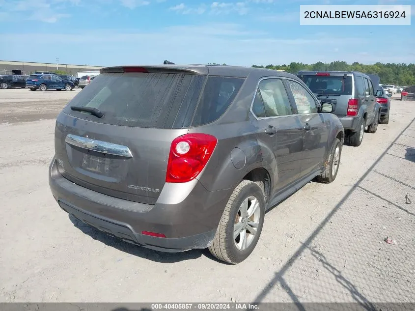 2010 Chevrolet Equinox Ls VIN: 2CNALBEW5A6316924 Lot: 40405857