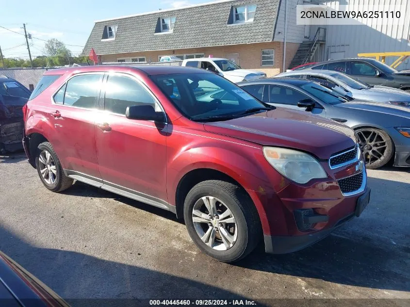 2010 Chevrolet Equinox Ls VIN: 2CNALBEW9A6251110 Lot: 40445460