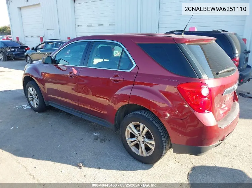 2010 Chevrolet Equinox Ls VIN: 2CNALBEW9A6251110 Lot: 40445460