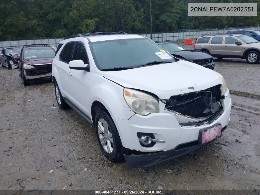 2010 Chevrolet Equinox Lt VIN: 2CNALPEW7A6202551 Lot: 40451277