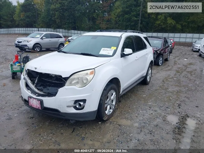 2010 Chevrolet Equinox Lt VIN: 2CNALPEW7A6202551 Lot: 40451277