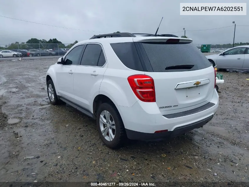 2010 Chevrolet Equinox Lt VIN: 2CNALPEW7A6202551 Lot: 40451277