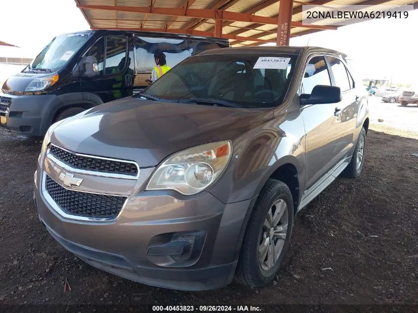 2CNALBEW0A6219419 2010 Chevrolet Equinox Ls