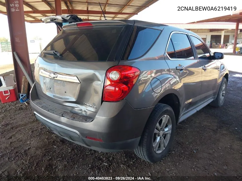 2CNALBEW0A6219419 2010 Chevrolet Equinox Ls