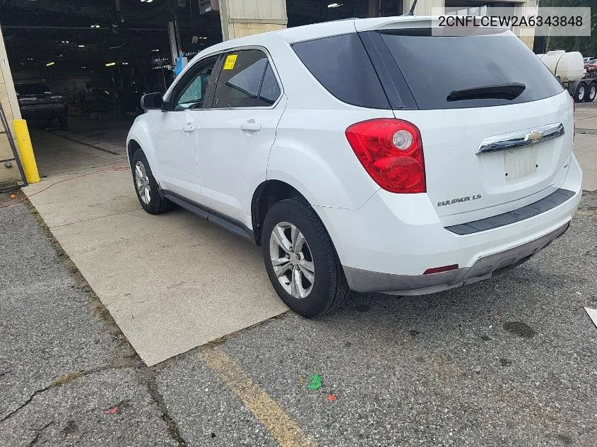 2010 Chevrolet Equinox Ls VIN: 2CNFLCEW2A6343848 Lot: 40454095