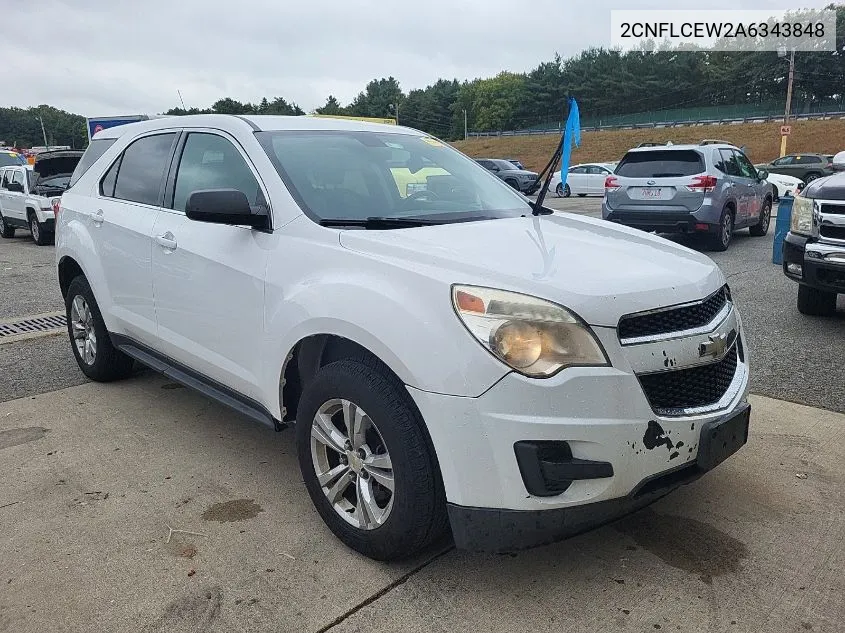 2010 Chevrolet Equinox Ls VIN: 2CNFLCEW2A6343848 Lot: 40454095