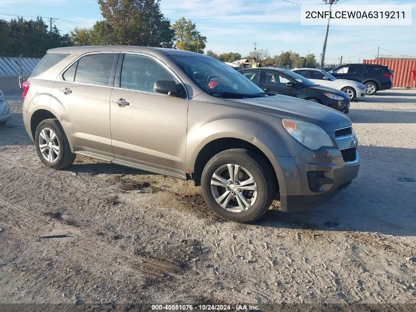 2010 Chevrolet Equinox Ls VIN: 2CNFLCEW0A6319211 Lot: 40551076