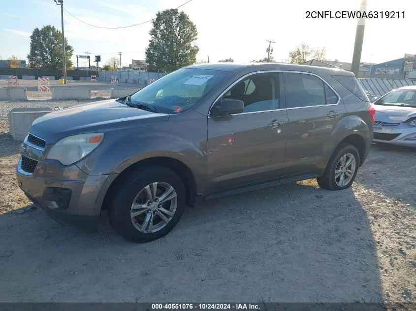 2010 Chevrolet Equinox Ls VIN: 2CNFLCEW0A6319211 Lot: 40551076