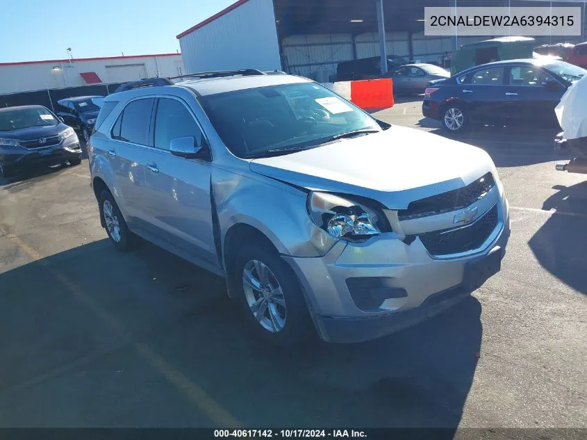 2010 Chevrolet Equinox Lt VIN: 2CNALDEW2A6394315 Lot: 40617142