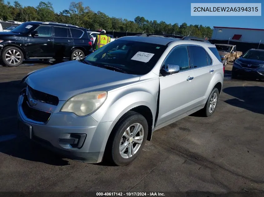 2010 Chevrolet Equinox Lt VIN: 2CNALDEW2A6394315 Lot: 40617142