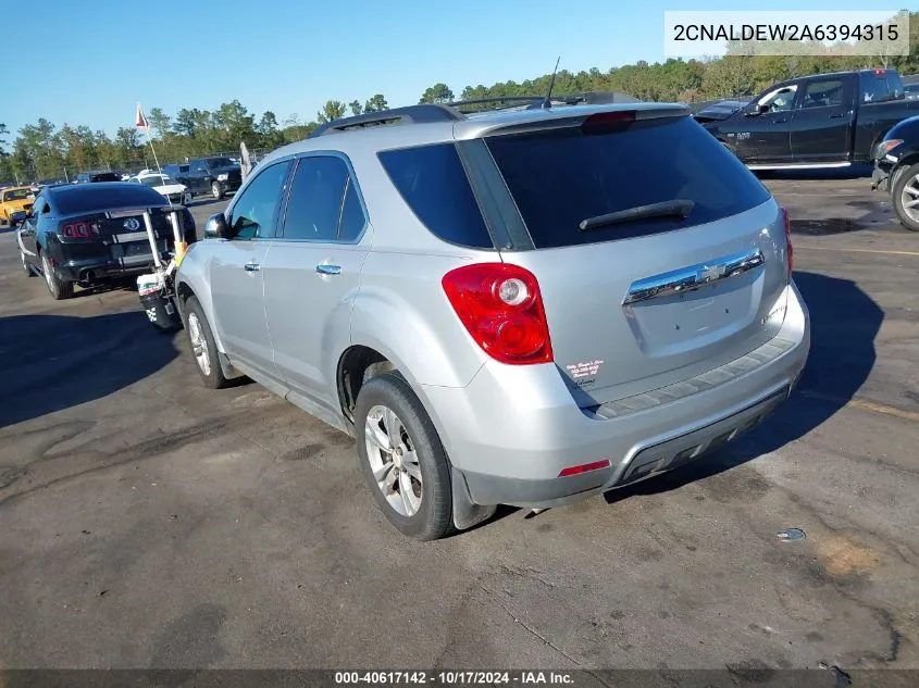 2010 Chevrolet Equinox Lt VIN: 2CNALDEW2A6394315 Lot: 40617142