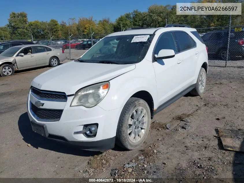 2010 Chevrolet Equinox Lt VIN: 2CNFLPEY0A6266597 Lot: 40642873