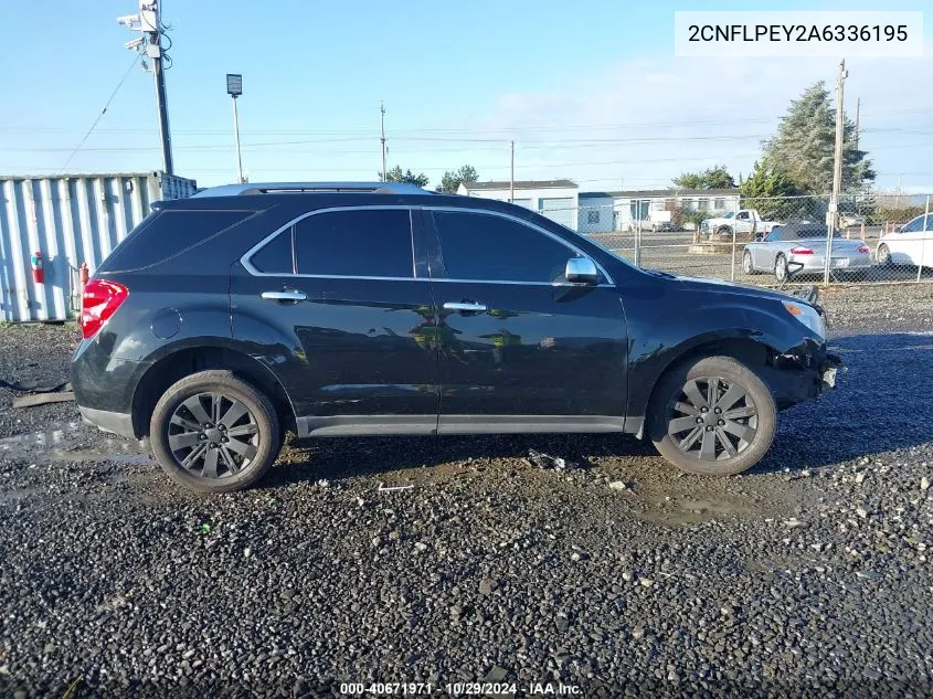 2010 Chevrolet Equinox Lt VIN: 2CNFLPEY2A6336195 Lot: 40671971