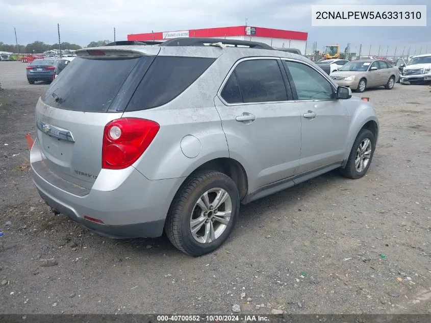 2010 Chevrolet Equinox Lt VIN: 2CNALPEW5A6331310 Lot: 40700552