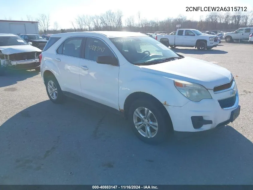 2010 Chevrolet Equinox Ls VIN: 2CNFLCEW2A6315712 Lot: 40883147