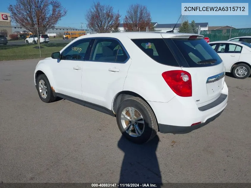 2010 Chevrolet Equinox Ls VIN: 2CNFLCEW2A6315712 Lot: 40883147