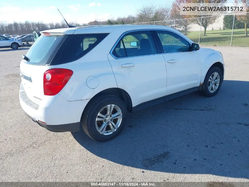 2010 Chevrolet Equinox Ls VIN: 2CNFLCEW2A6315712 Lot: 40883147