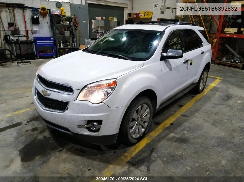 2011 Chevrolet Equinox Ltz VIN: 2CNFLGE51B6392832 Lot: 30046170