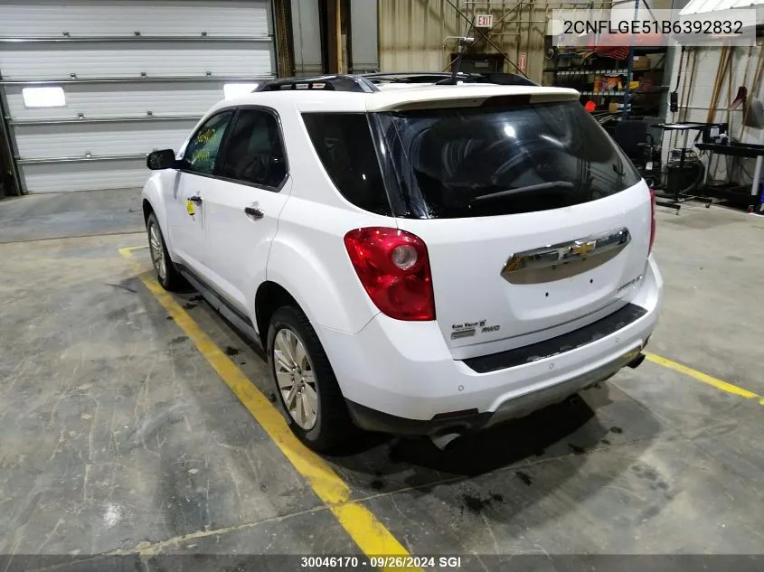 2011 Chevrolet Equinox Ltz VIN: 2CNFLGE51B6392832 Lot: 30046170