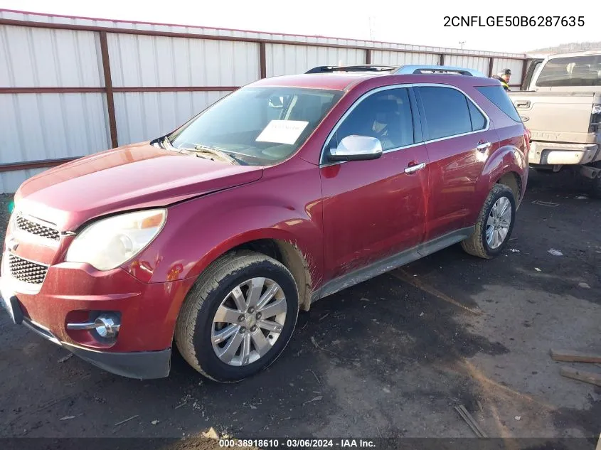 2011 Chevrolet Equinox Ltz VIN: 2CNFLGE50B6287635 Lot: 38918610