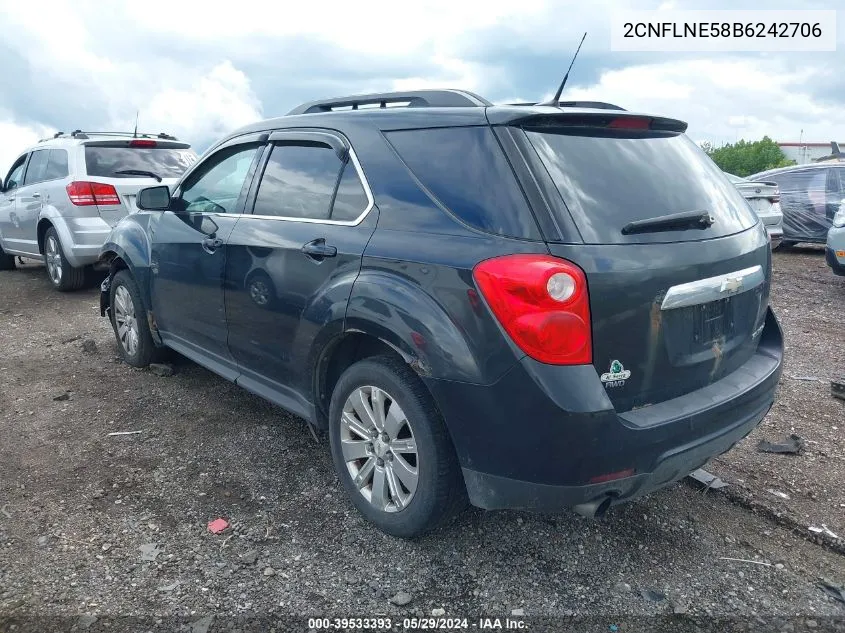 2011 Chevrolet Equinox 2Lt VIN: 2CNFLNE58B6242706 Lot: 39533393