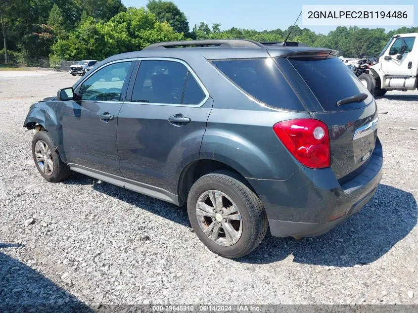 2011 Chevrolet Equinox 2Lt VIN: 2GNALPEC2B1194486 Lot: 39645910