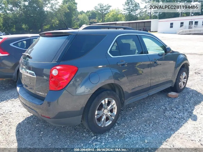 2011 Chevrolet Equinox 2Lt VIN: 2GNALPEC2B1194486 Lot: 39645910