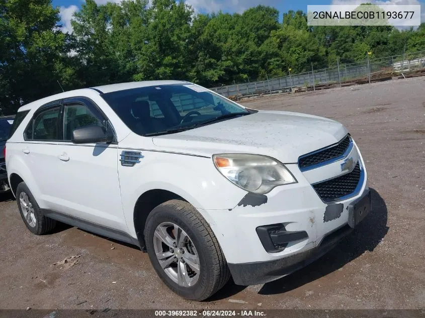 2011 Chevrolet Equinox Ls VIN: 2GNALBEC0B1193677 Lot: 39692382