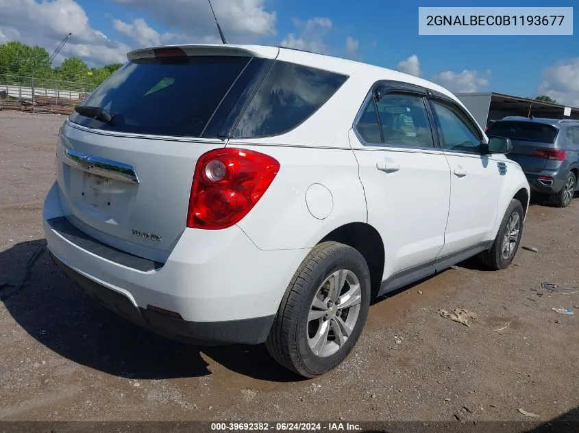 2011 Chevrolet Equinox Ls VIN: 2GNALBEC0B1193677 Lot: 39692382