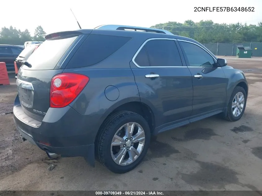 2011 Chevrolet Equinox Ltz VIN: 2CNFLFE57B6348652 Lot: 39709349