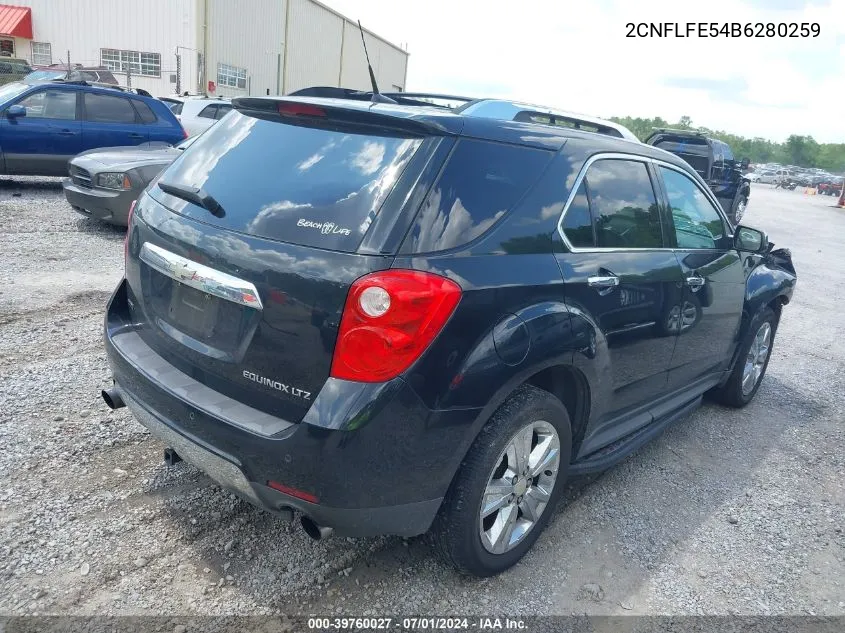 2011 Chevrolet Equinox Ltz VIN: 2CNFLFE54B6280259 Lot: 39760027