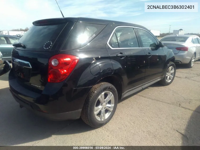 2011 Chevrolet Equinox Ls VIN: 2CNALBEC3B6302401 Lot: 39958314