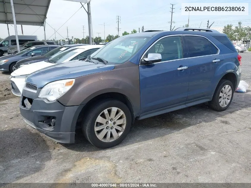 2011 Chevrolet Equinox 2Lt VIN: 2CNALPEC8B6238062 Lot: 40007546