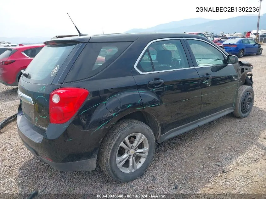 2011 Chevrolet Equinox Ls VIN: 2GNALBEC2B1302236 Lot: 40035648