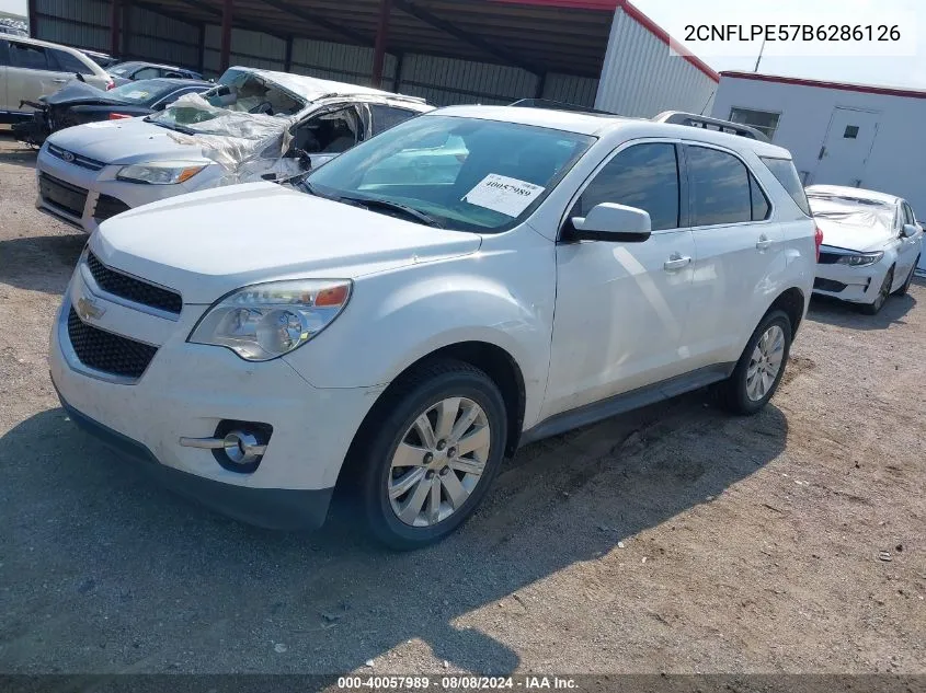 2011 Chevrolet Equinox 2Lt VIN: 2CNFLPE57B6286126 Lot: 40057989