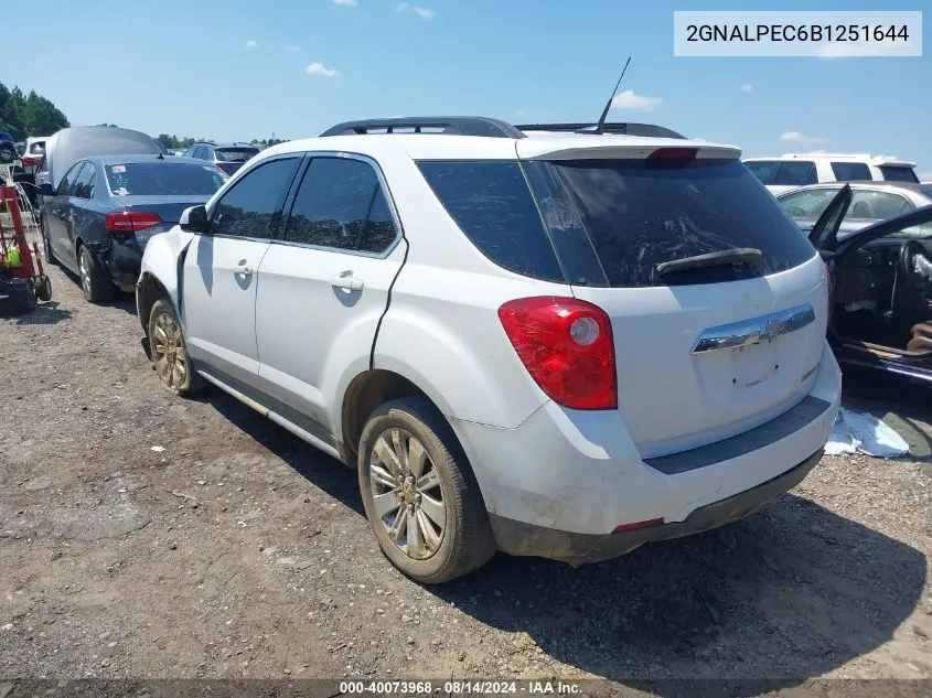 2GNALPEC6B1251644 2011 Chevrolet Equinox 2Lt