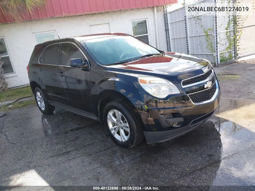 2011 Chevrolet Equinox Ls VIN: 2GNALBEC6B1274019 Lot: 40122698