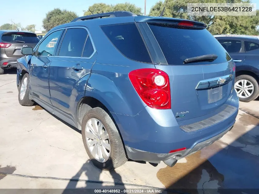 2011 Chevrolet Equinox Lt VIN: 2CNFLDE53B6421228 Lot: 40148952